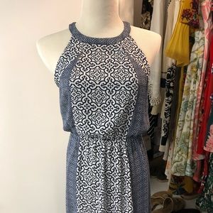 Blue and White Maxi Dress XS